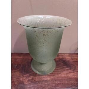 Vintage Bodenvase "HOFF Interieur" Green Speckled Vase Chalice Style